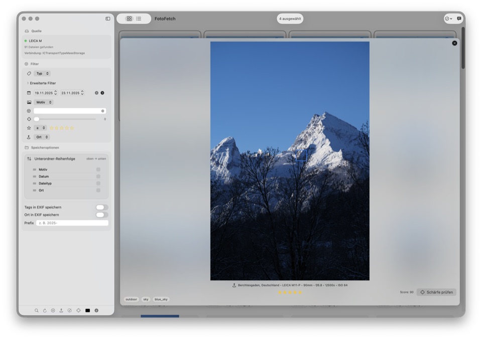 Screenshot: grid/list view